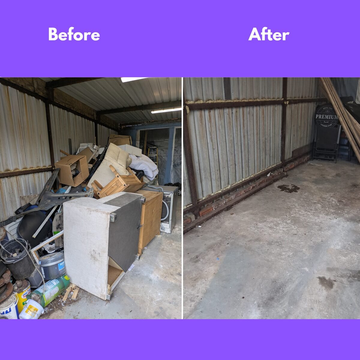 Garage clearance before and after Central Scotland